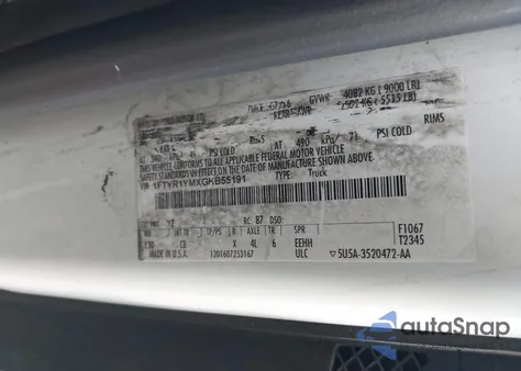 2016 Ford Transit-250 T-250 z USA, uszkodzony, nr VIN 1FTYR1YMXGKB55191